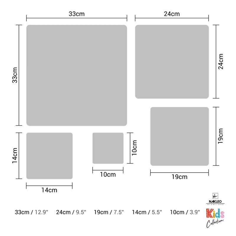 NAKLEO Painting Stencils Set for Nursery Room, 5 Pcs Templates 3.5" to 13.4" Teddy Bear Plush, Plastic and Reusable Drawing Stencils, Decor, Craft DIY Wall Furniture - Image 3